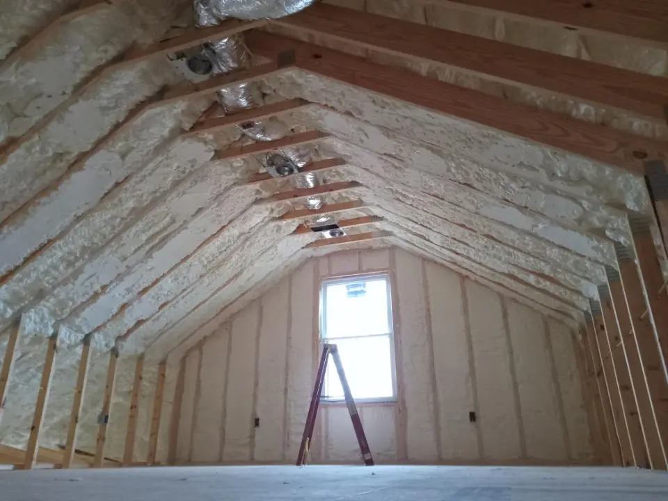 Spray foam roofing application for Crawl Space Insulation project in University City